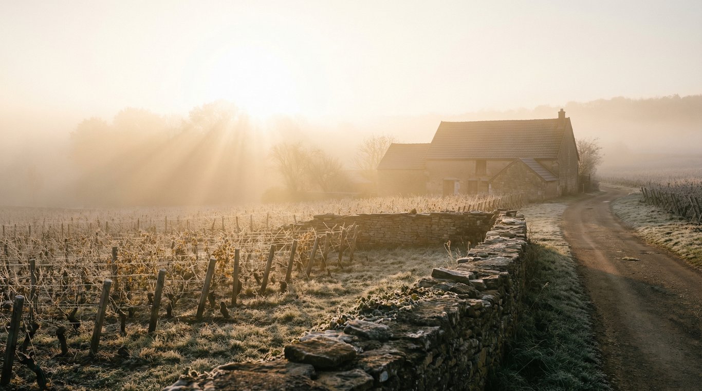 Vignobles de Bourgogne au lever du soleil