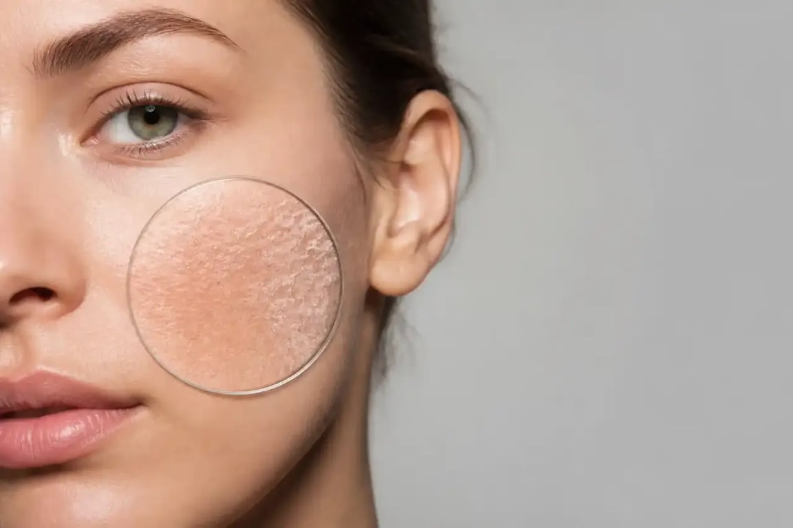 Schéma simplifié de la barrière cutanée : couche cornée, film hydrolipidique et organisation lipidique intercellulaire