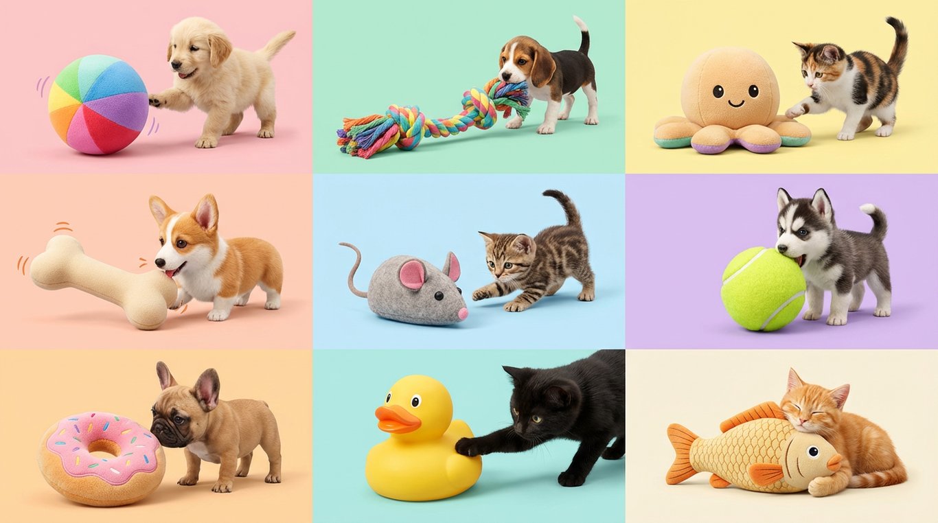 Chiens et chats jouant