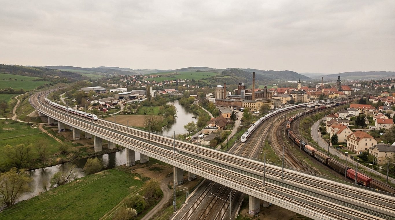 Gare moderne abstraite avec train flou