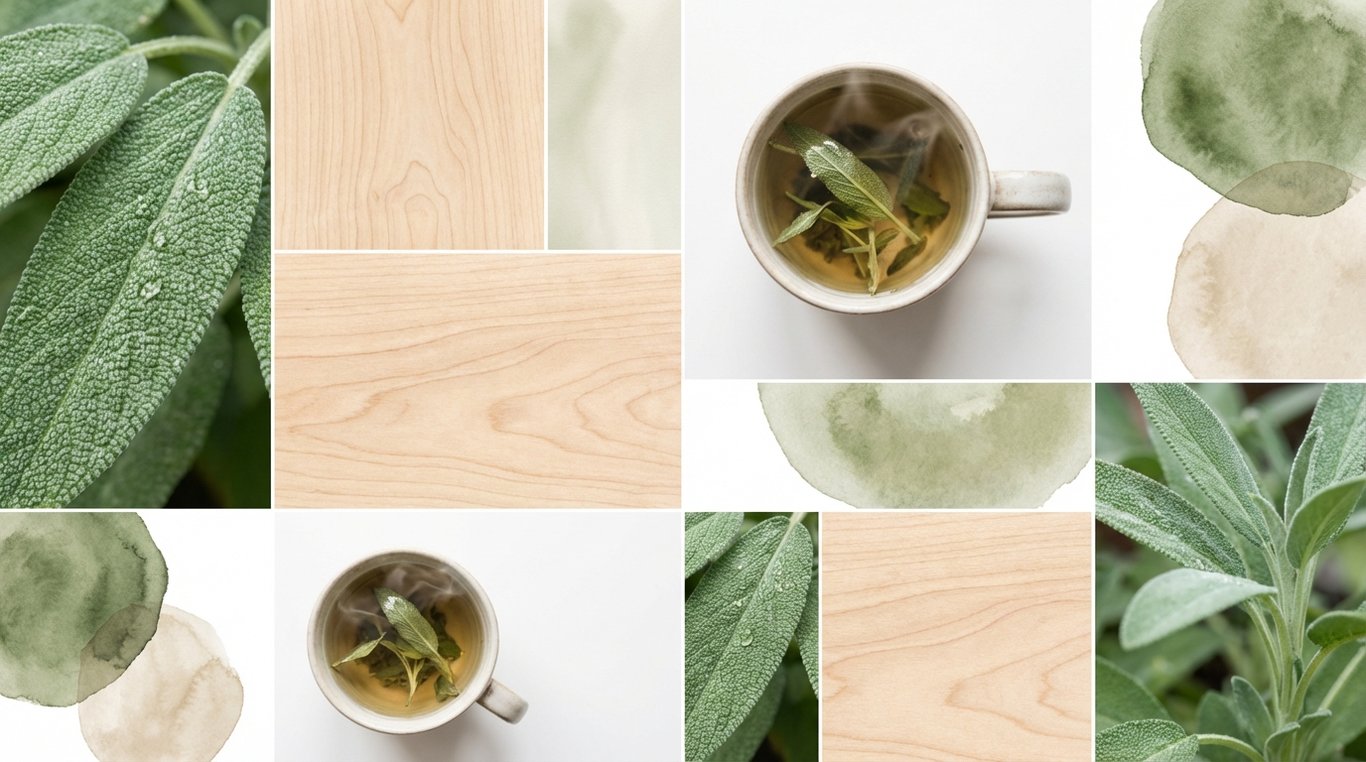Composition de feuilles de sauge et tisane fumante