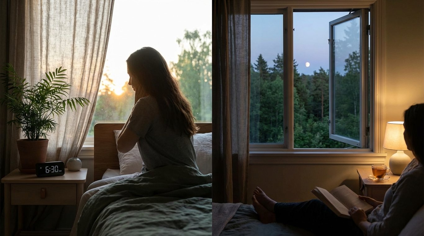 Chambre minimaliste, draps en lin