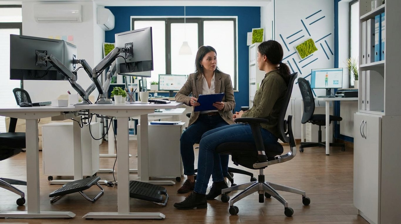 Audit ergonomique main sur bureau