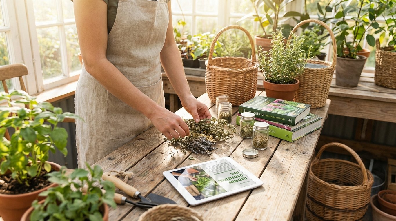 Outils de jardinage vintage sur table en bois