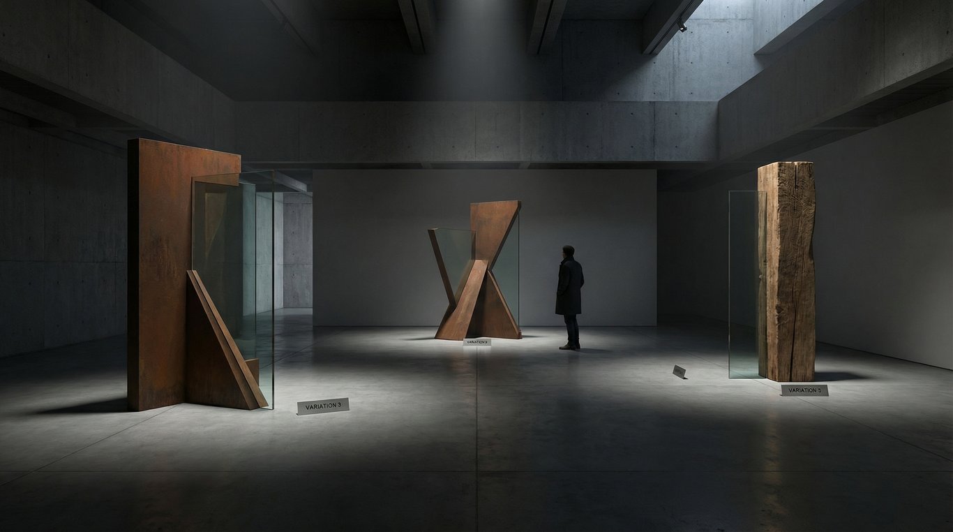 Scène nocturne avec tubes de néon et silhouettes de spectateurs