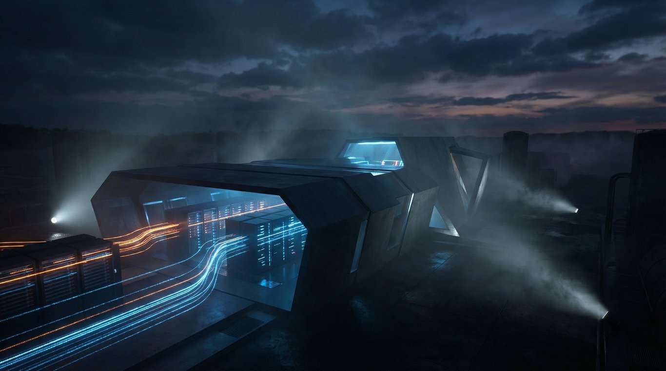 Installation immersive avec lasers violets