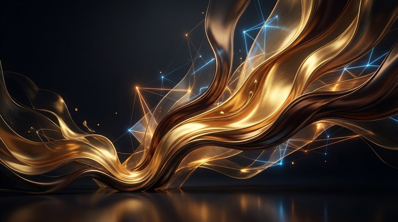 Toile générative aux tons dorés