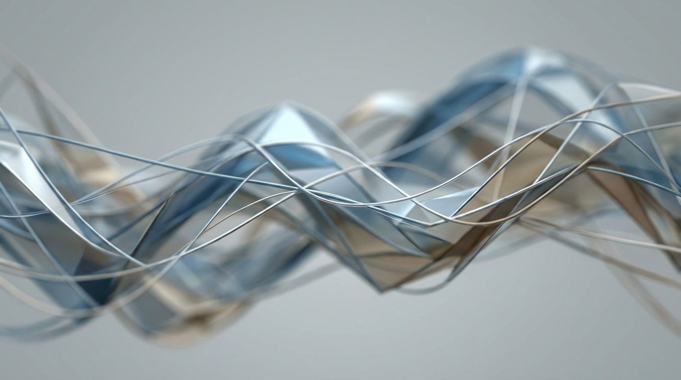 Visualisation de données abstraite montrant des réseaux connectés et des nœuds stratégiques, style tech corporate, fond clair