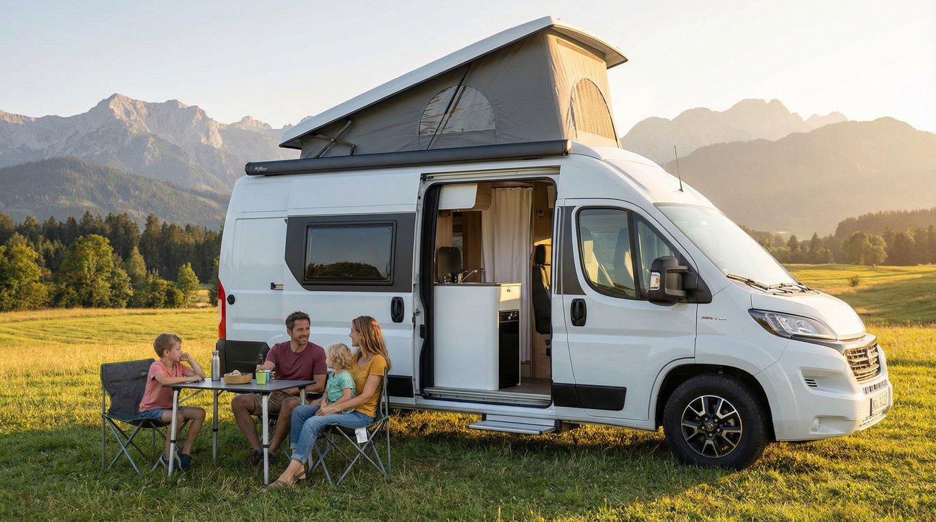 Van familial en forêt