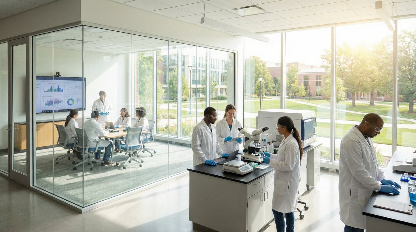 Composition artistique montrant des aliments sains (avocat, noix) disposés géométriquement à côté d'une montre connectée et d'un tapis de sol