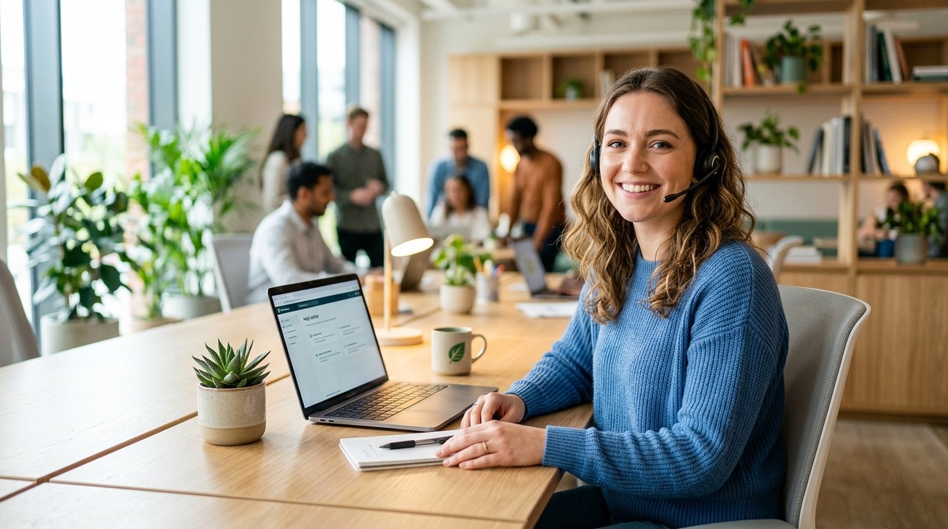 Illustration d’un échange entre une équipe et un client pour un contact B2B