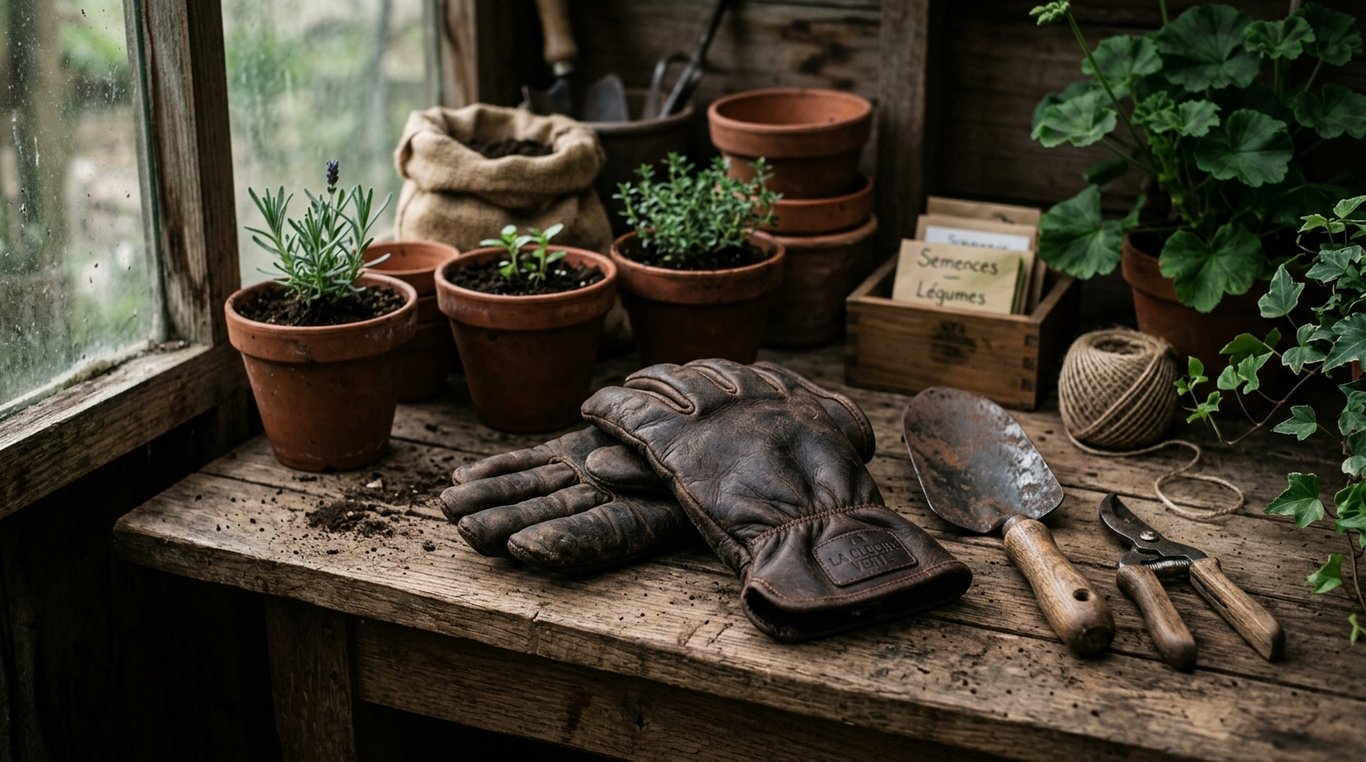 Gants de jardin en cuir