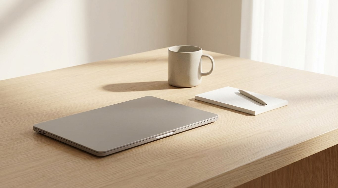 Composition graphique de tablettes numériques et journaux financiers sur un bureau en chêne clair