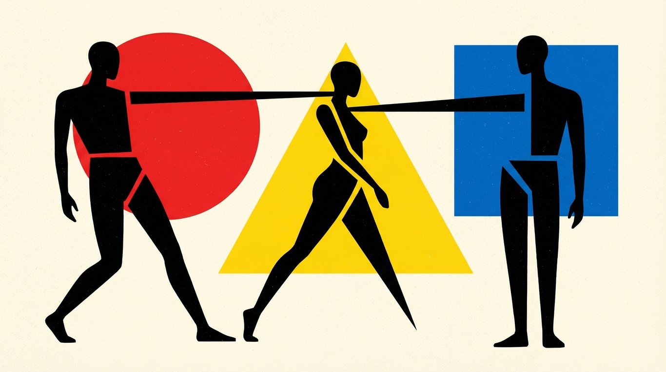 Composition artistique Bauhaus silhouette humaine