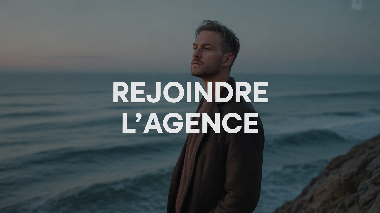 Un bureau minimaliste et chic avec un stylo plume posé sur un contrat, éclairage dramatique symbolisant l'exclusivité