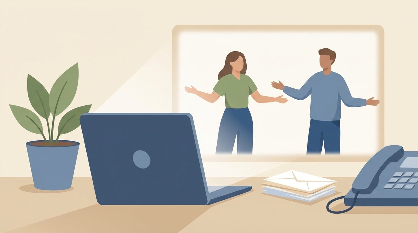 Illustration d'une enveloppe ouverte d'où sortent des brindilles et des fleurs séchées, style encre et papier