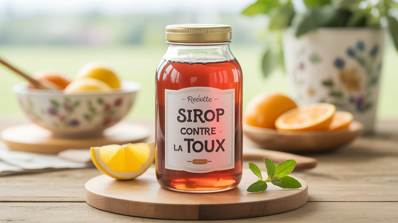 Bouteille de sirop maison au miel