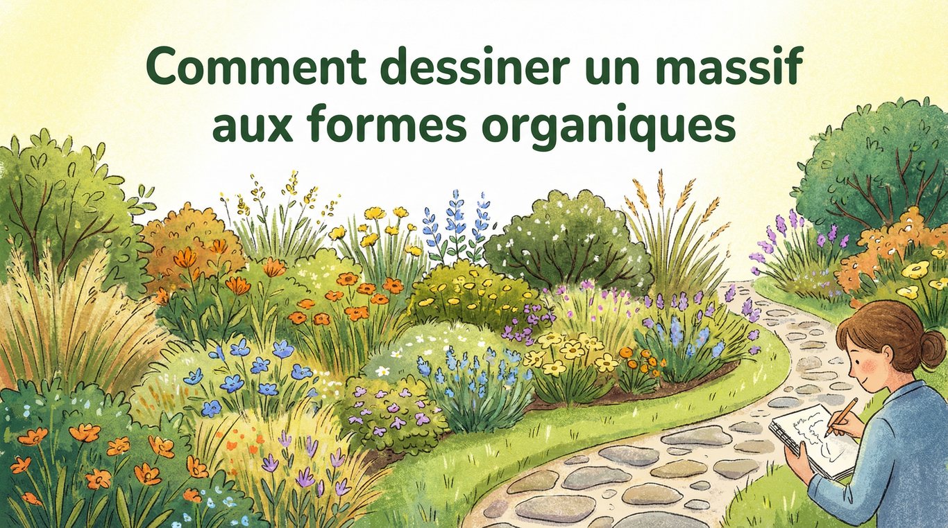 Plan de jardin avec massifs organiques