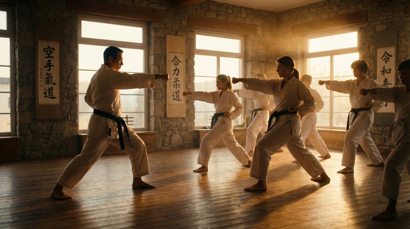 Enfants pratiquant le karaté