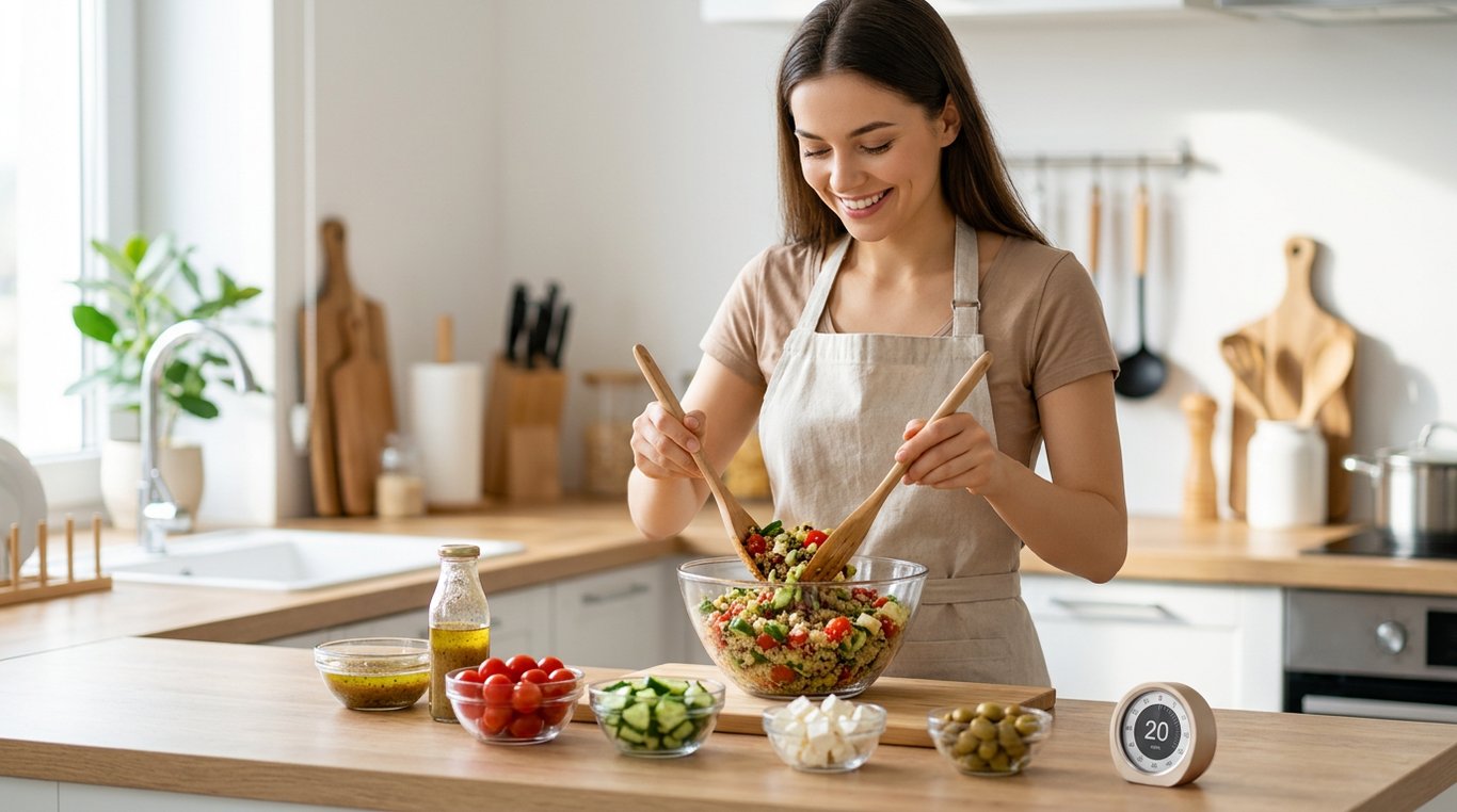 Bol végétarien coloré avec quinoa et avocat