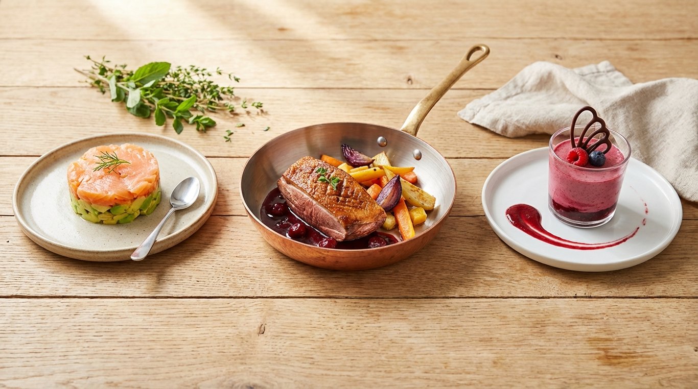 Plat principal appétissant avec viande, légumes et sauce