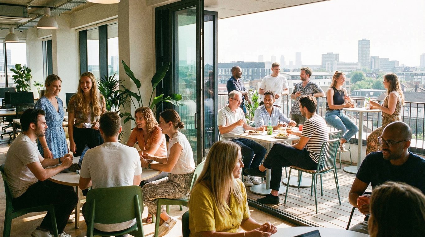 Portrait de groupe des praticiens et experts en santé d'Osmo Santé dans une clinique lumineuse et chaleureuse