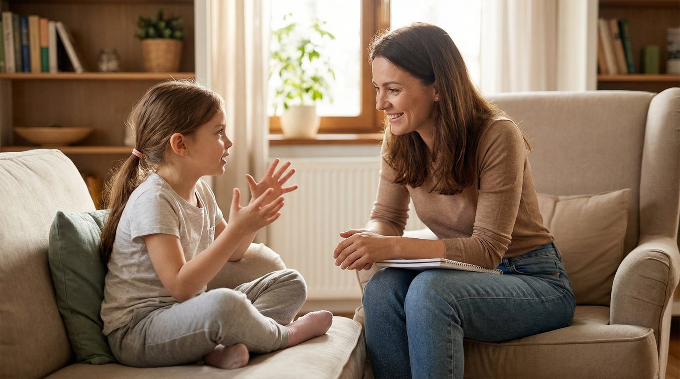 Portrait souriant d’une psychologue spécialisée en enfance