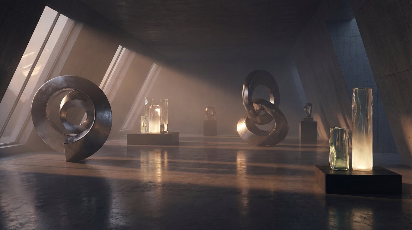 Installation interactive avec effets lumineux et surface réfléchissante