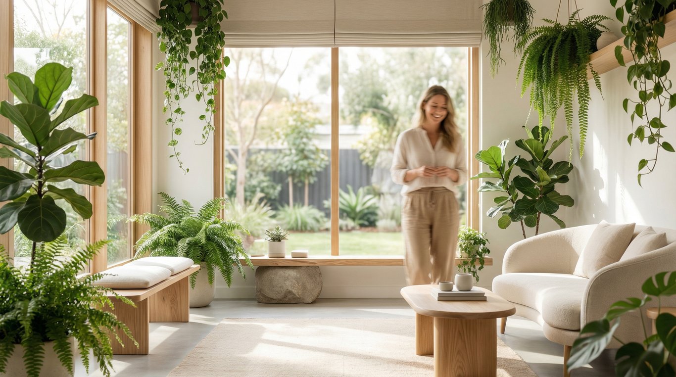 Intérieur clinique bien-être lumineux et plantes vertes