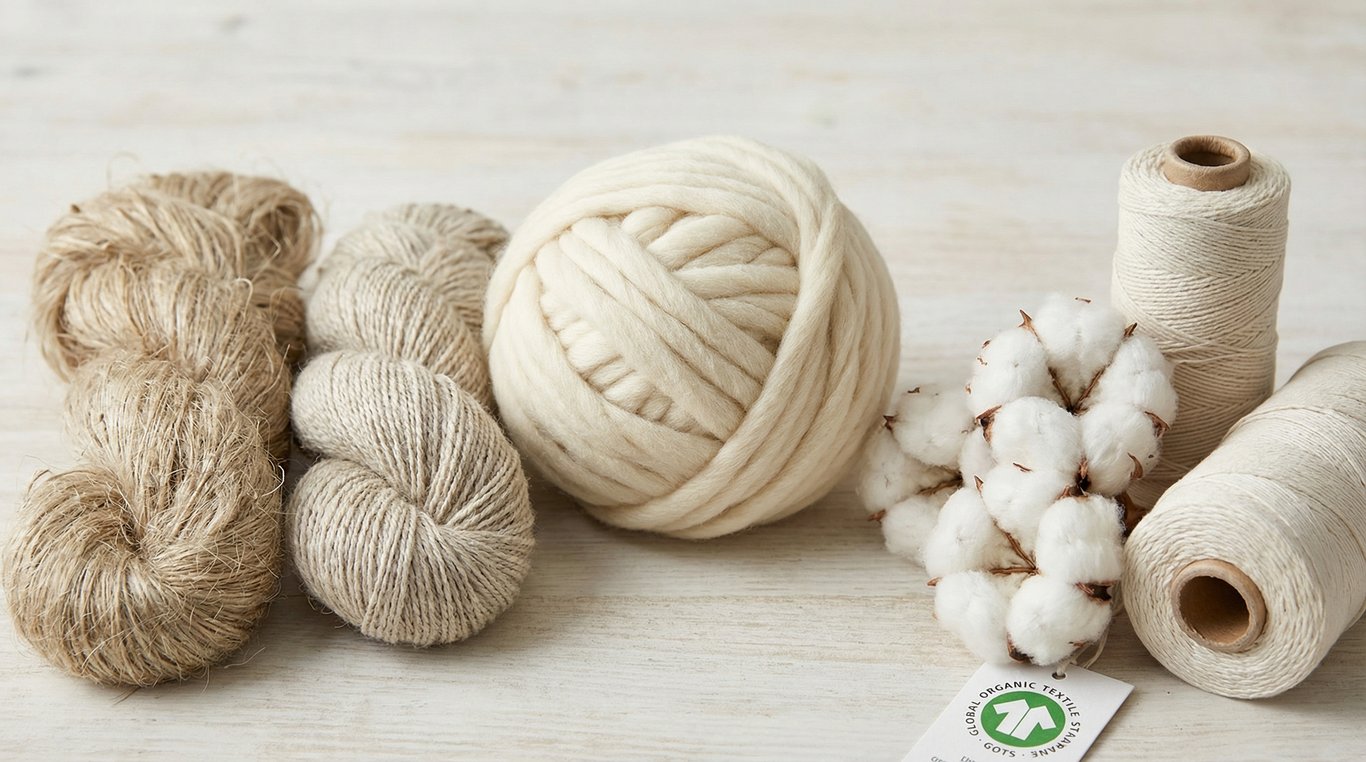 Gros plan sur une texture de lin froissé couleur crème