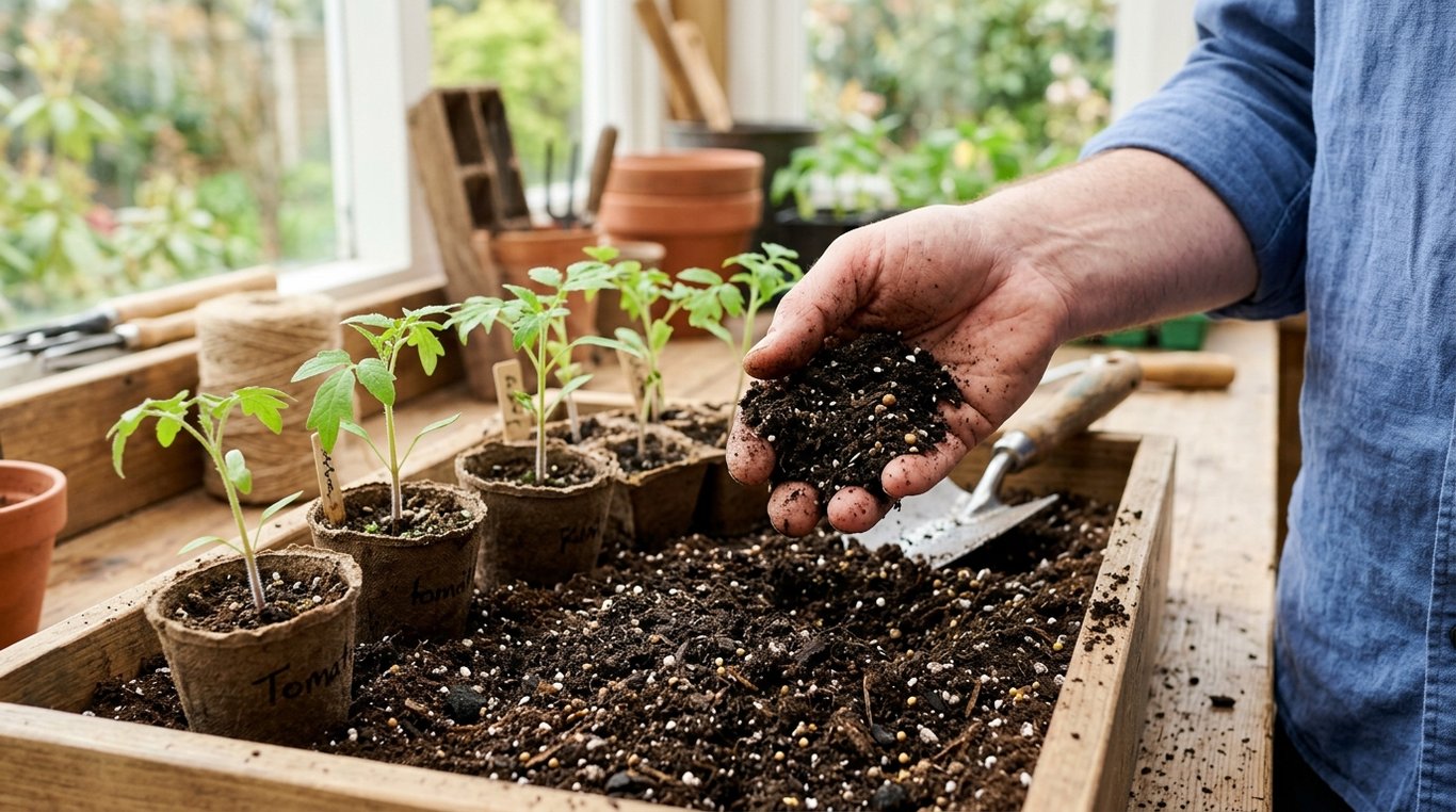 Terreau premium pour potager et plantes d’intérieur, texture fine et homogène