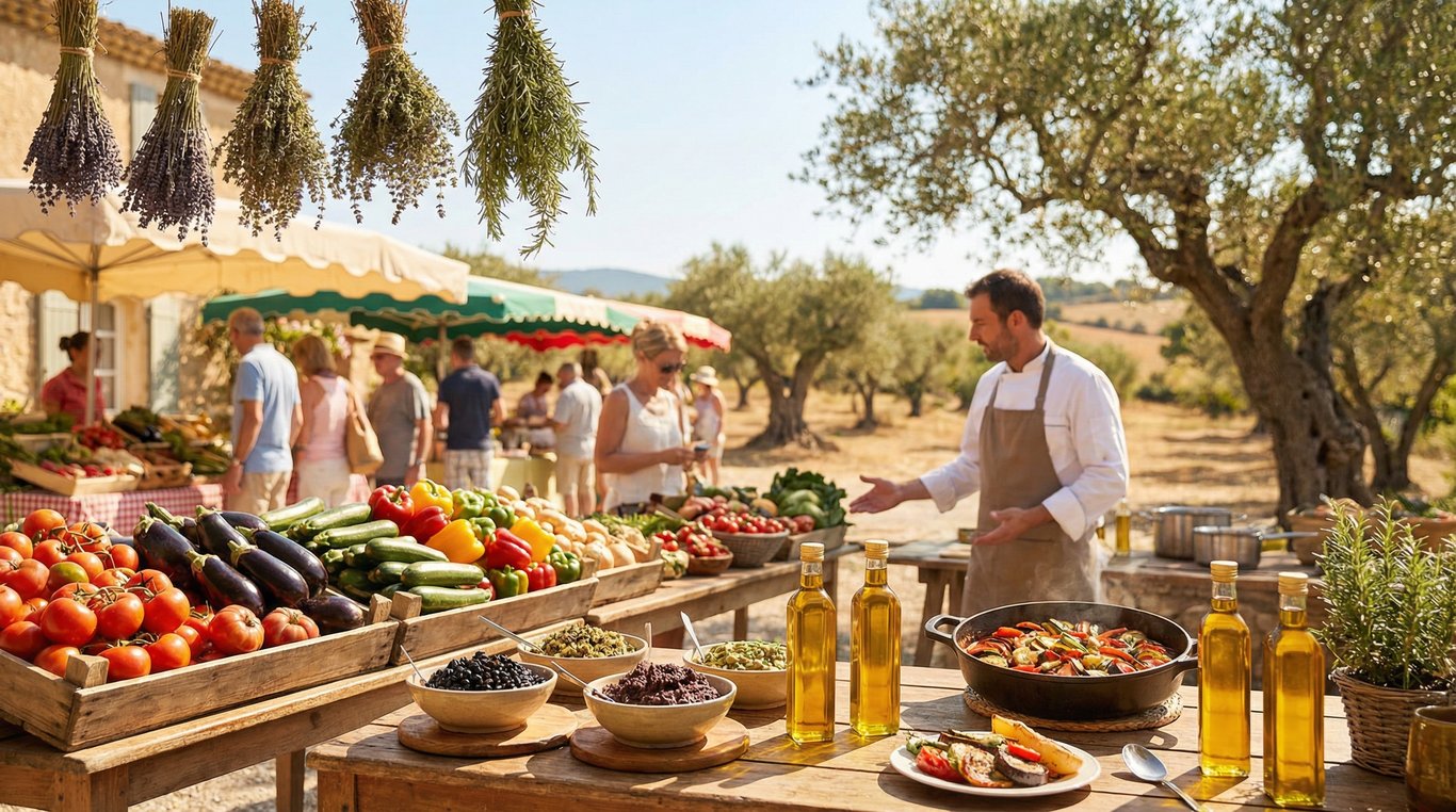 Champ de lavande en Provence sous un ciel bleu clair