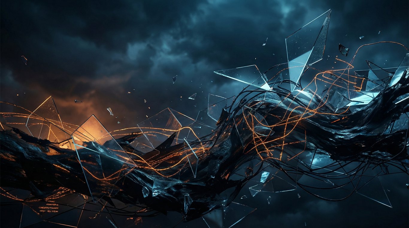 Interface web déconstruite avec blocs colorés