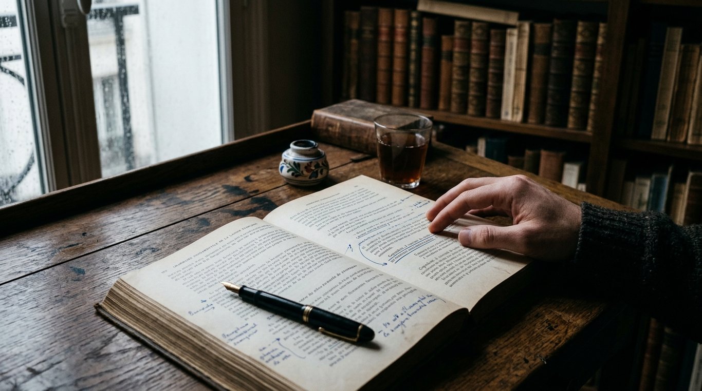 Dictionnaire ancien avec loupe