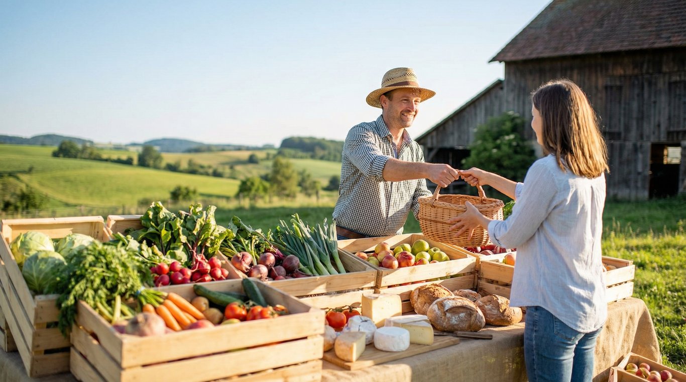 Jean-Michel dans son champ de choux