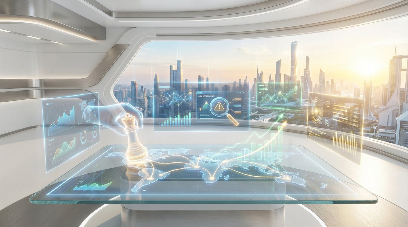 Interface de planification stratégique avec graphiques de projections et objectifs d’entreprise