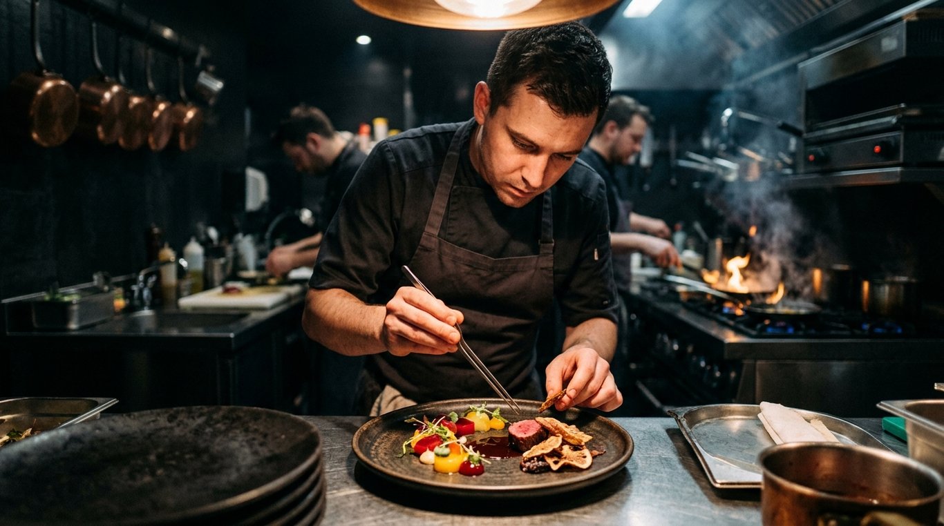 Détail de plat gastronomique