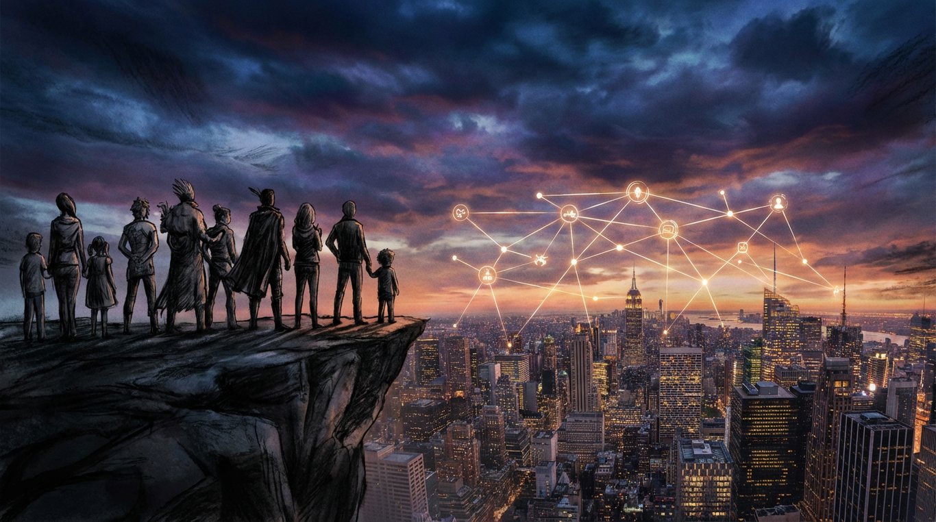 Silhouette noire et or regardant vers le passé