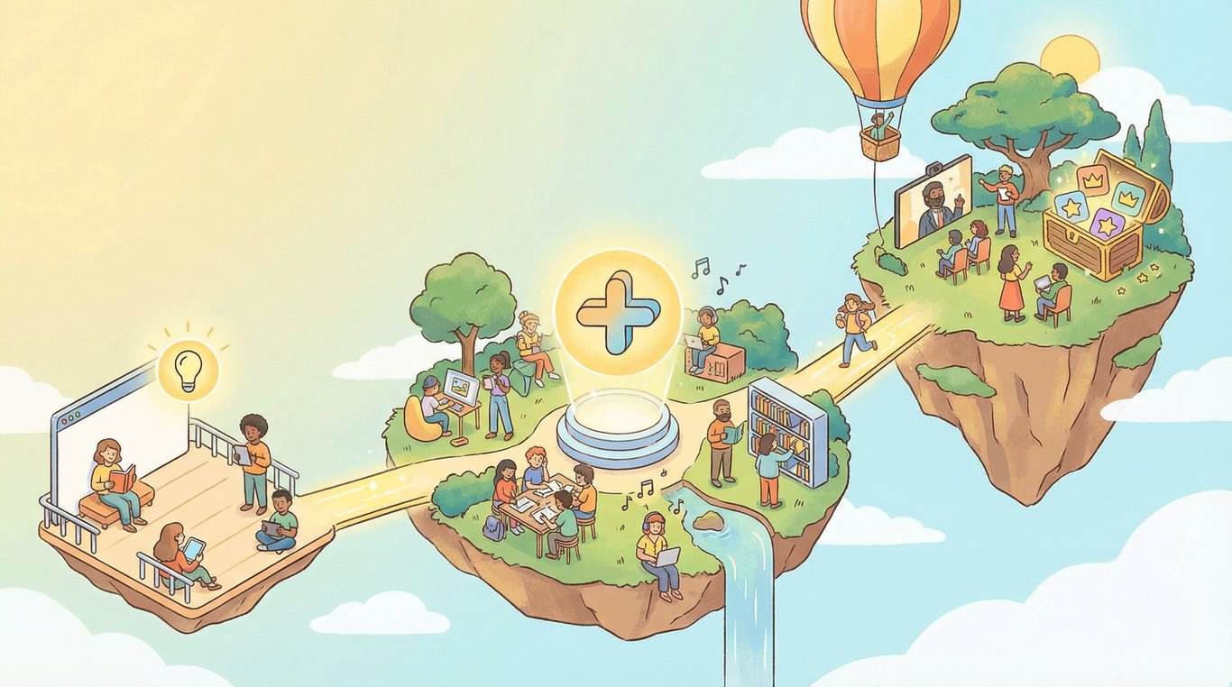 Illustration minimaliste de trois plantes de tailles différentes grandissant dans des pots, symbolisant la croissance et les différentes offres