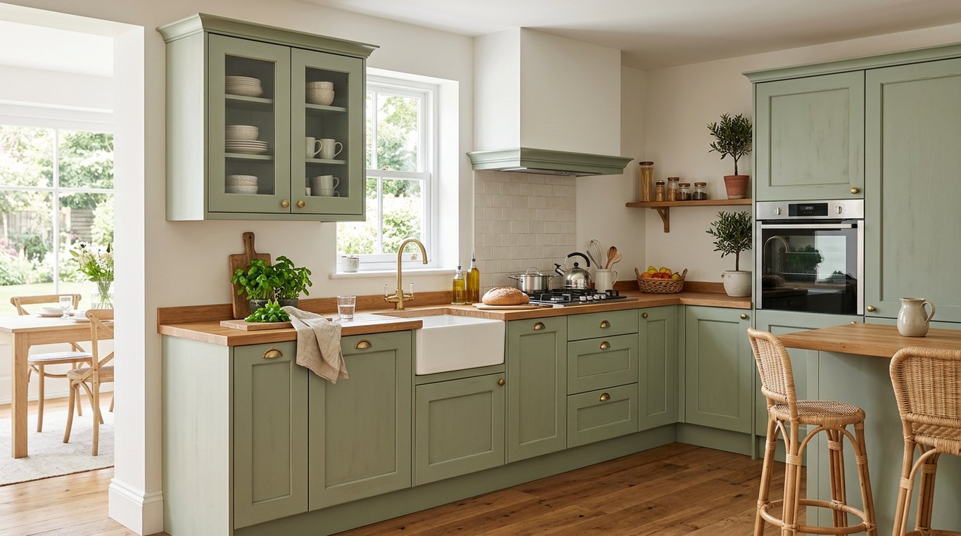 Cuisine en kit style Charme rustique avec bois foncé et détails traditionnels
