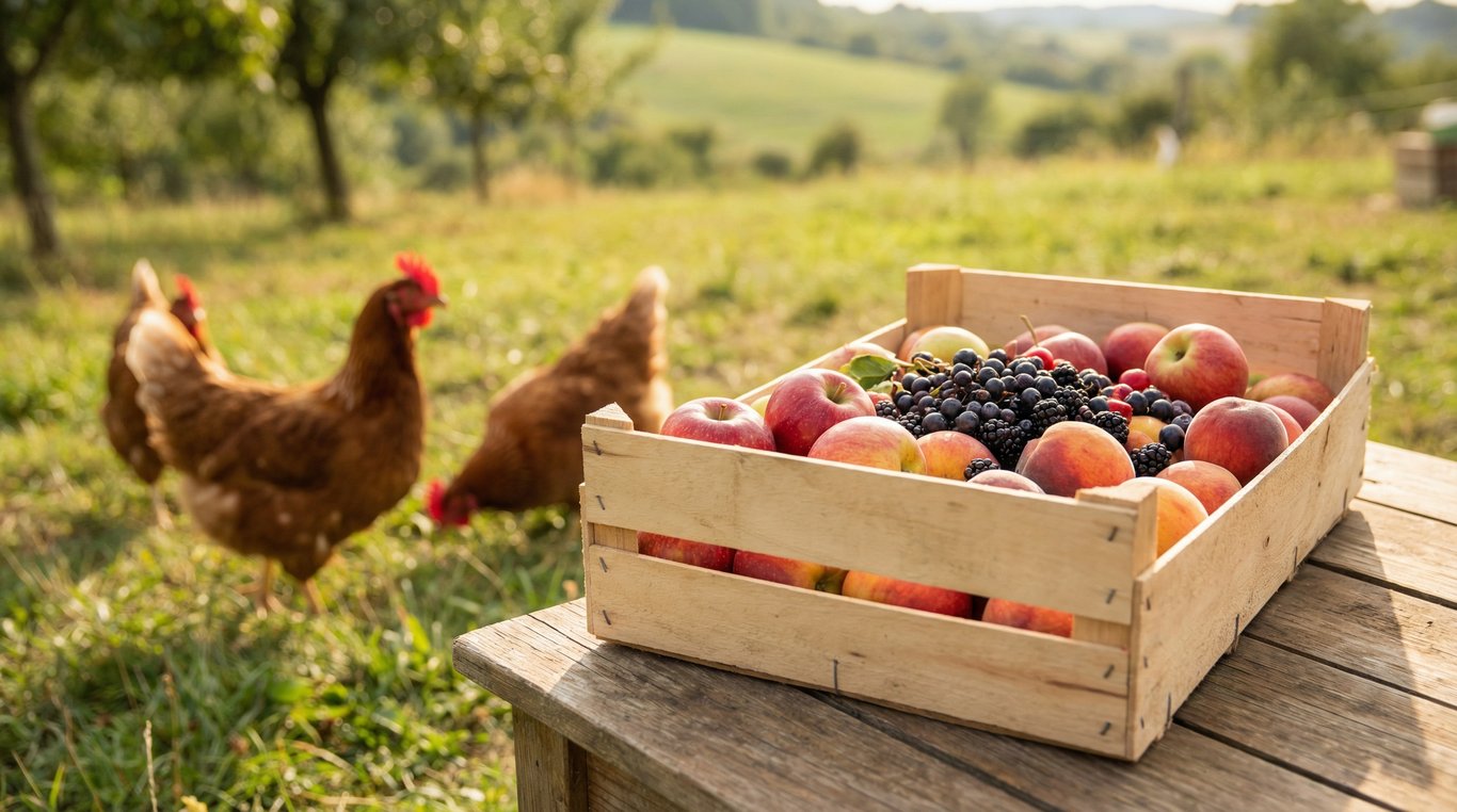 Marc dans son verger de pommiers