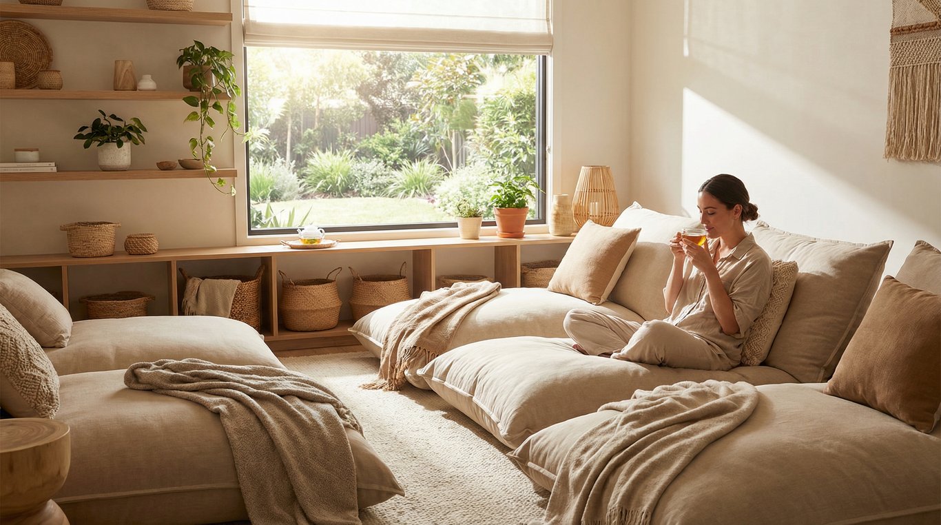 Espace de jeu en bois naturel
