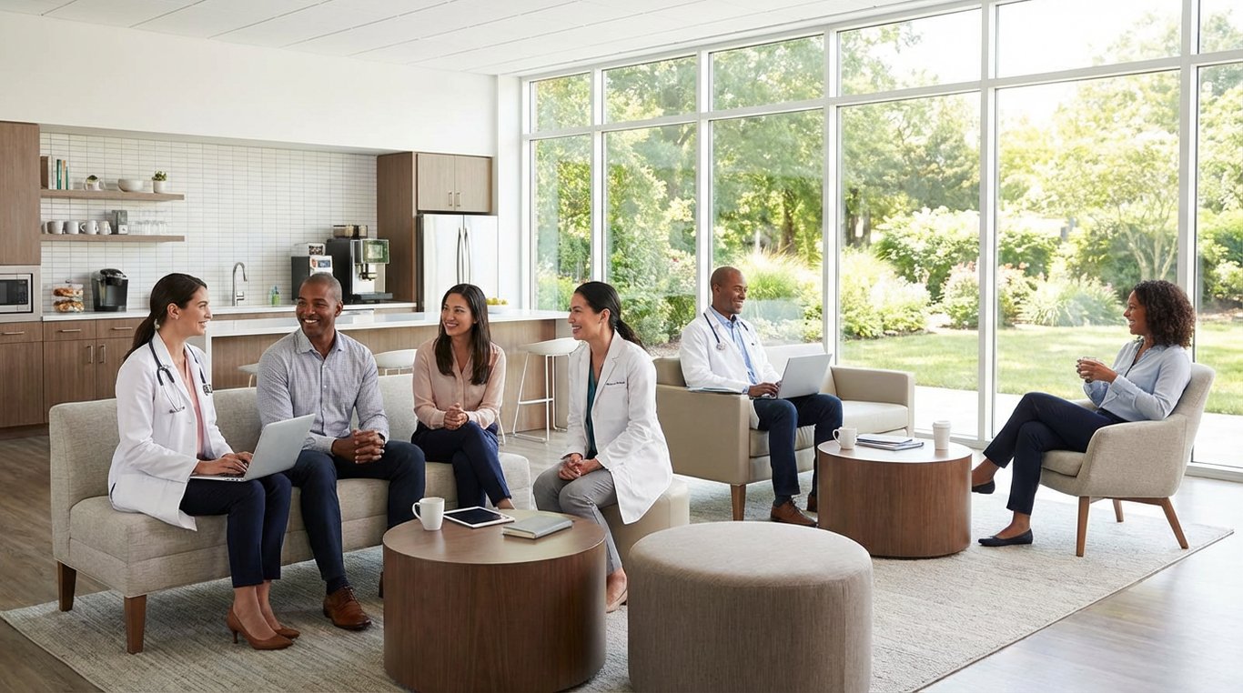 Un biologiste en blouse blanche examinant des données sur une tablette numérique dans un environnement high-tech