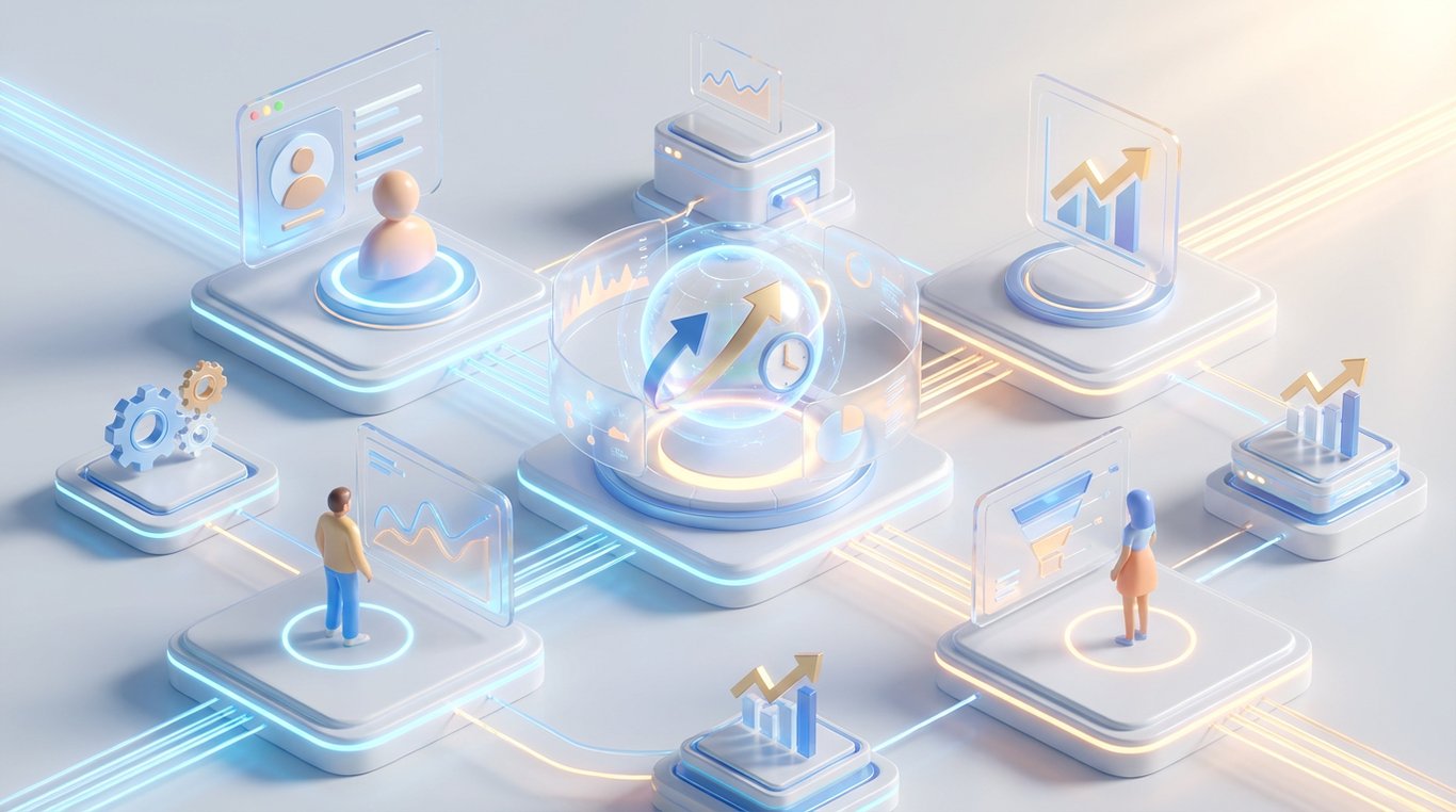 Capture d’écran du module CRM intelligent avec tableau de bord et contacts clients