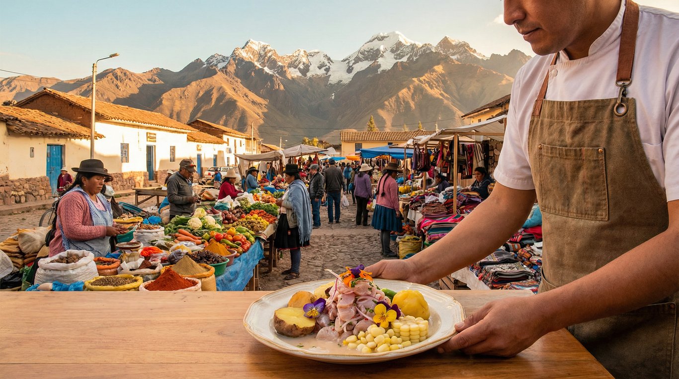 Plat coloré péruvien ceviche