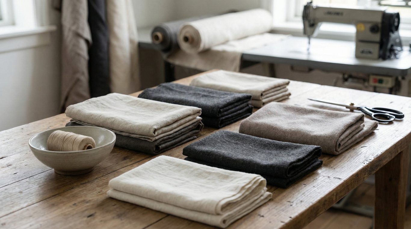 Pantalon large en lin brut