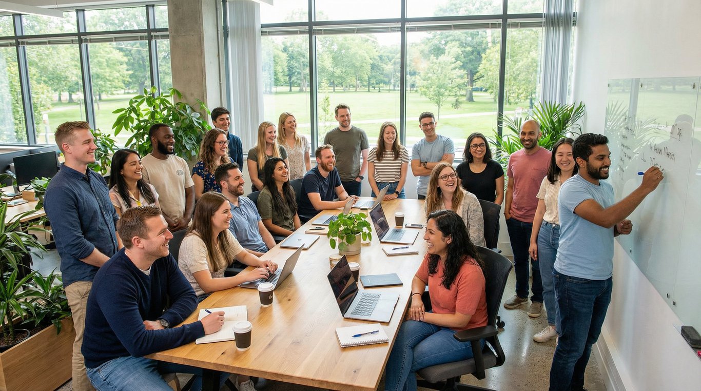 Macrophotographie abstraite de gouttes d'eau sur une feuille verte, symbolisant pureté et équilibre