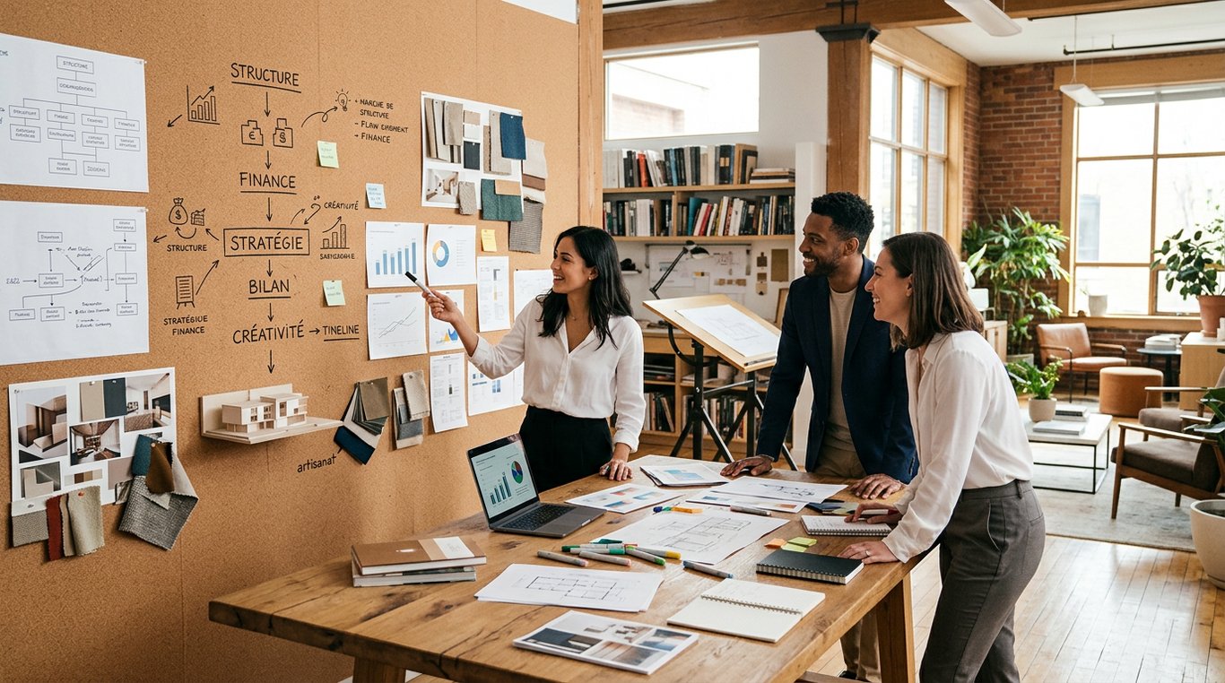 Post-its et schémas stratégiques : co-construction avec les équipes.