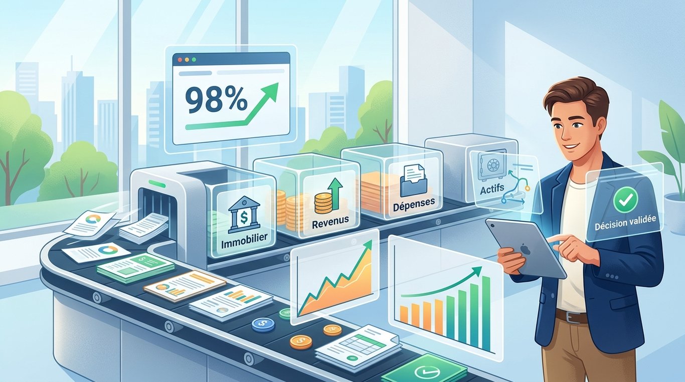 Entrepreneur soulagé regardant un écran