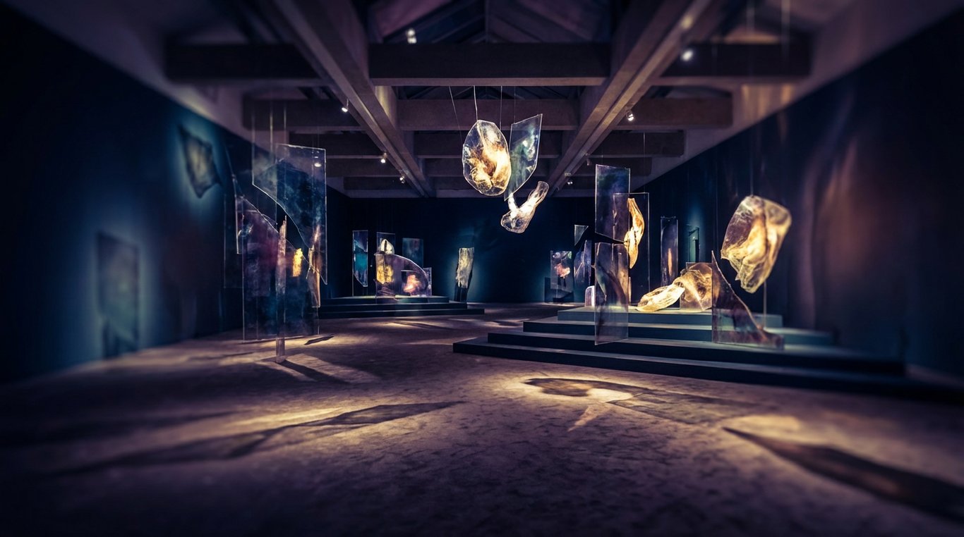 Œuvre d'art abstrait suspendue